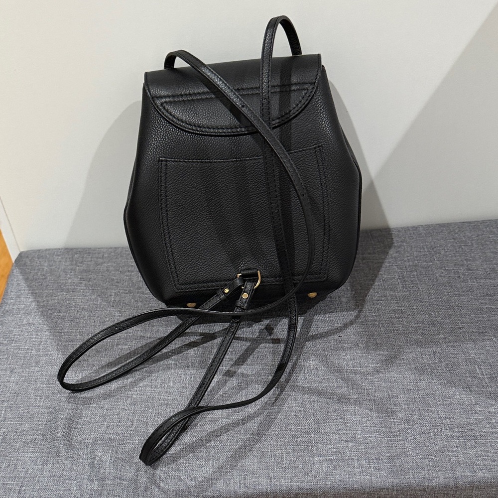 Polene Black Leather Backpack - image 4